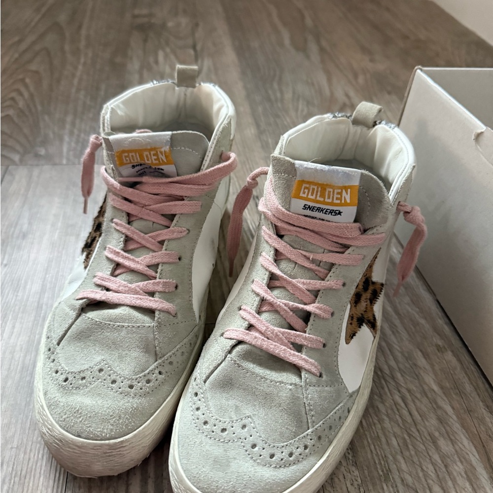 Golden Goose Women's Suede Sneakers with Pink Laces